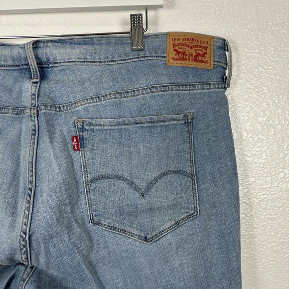 Levis Jeans Womens 24W Classic Straight High Rise Light Wash Stretch Crop Ankle - Picture 5 of 12
